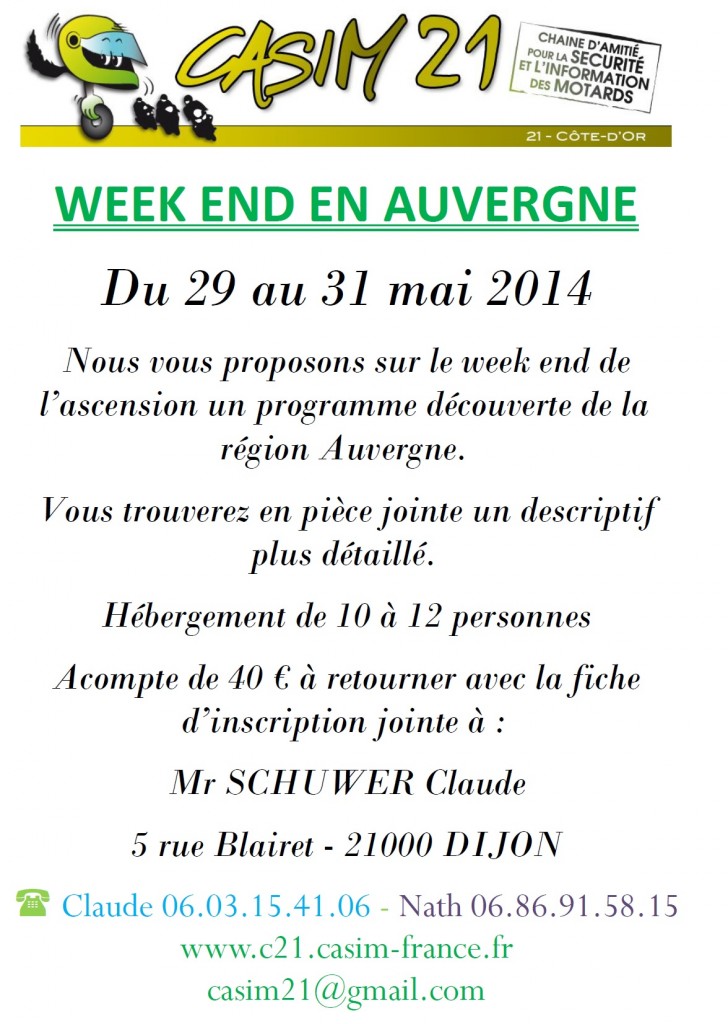 FLYERS WEEK END AUVERGNE